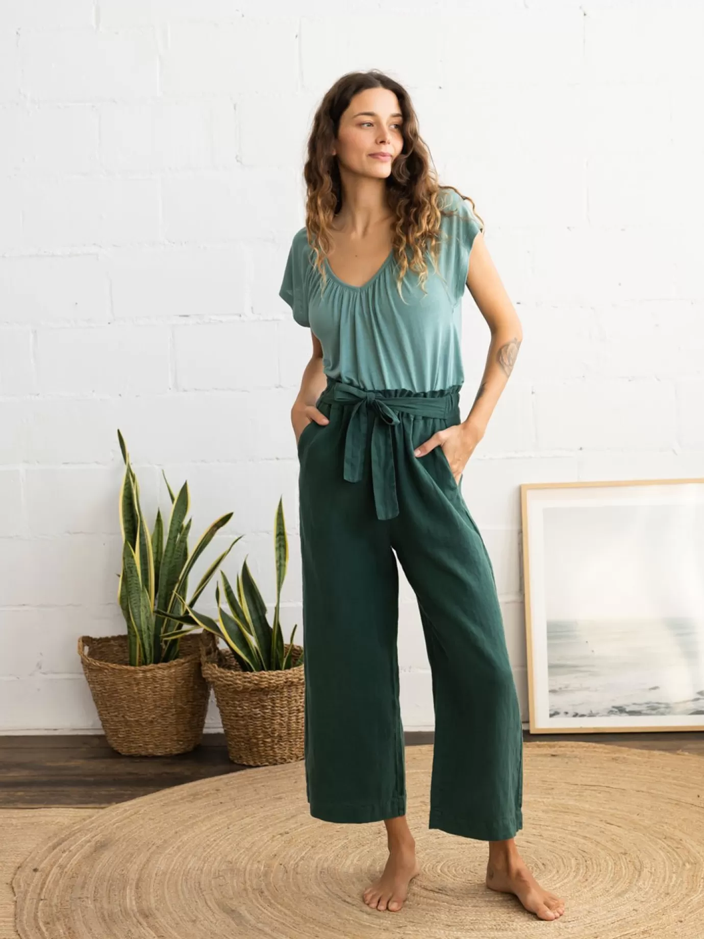 Twothirds Anchietta-Smoke Pine^Women Pants