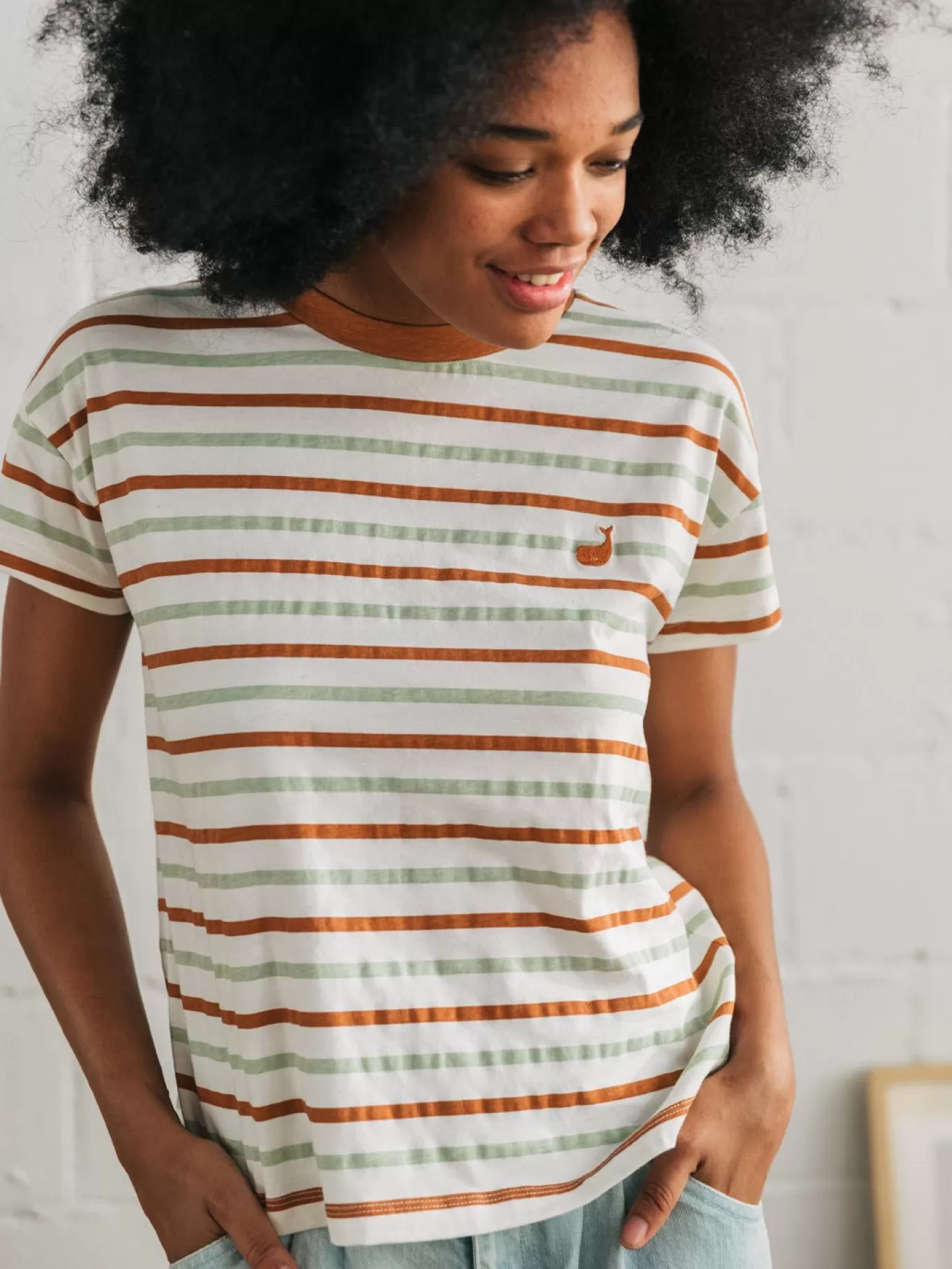 Twothirds Apiao-Aqua Green Stripes^Women Tops