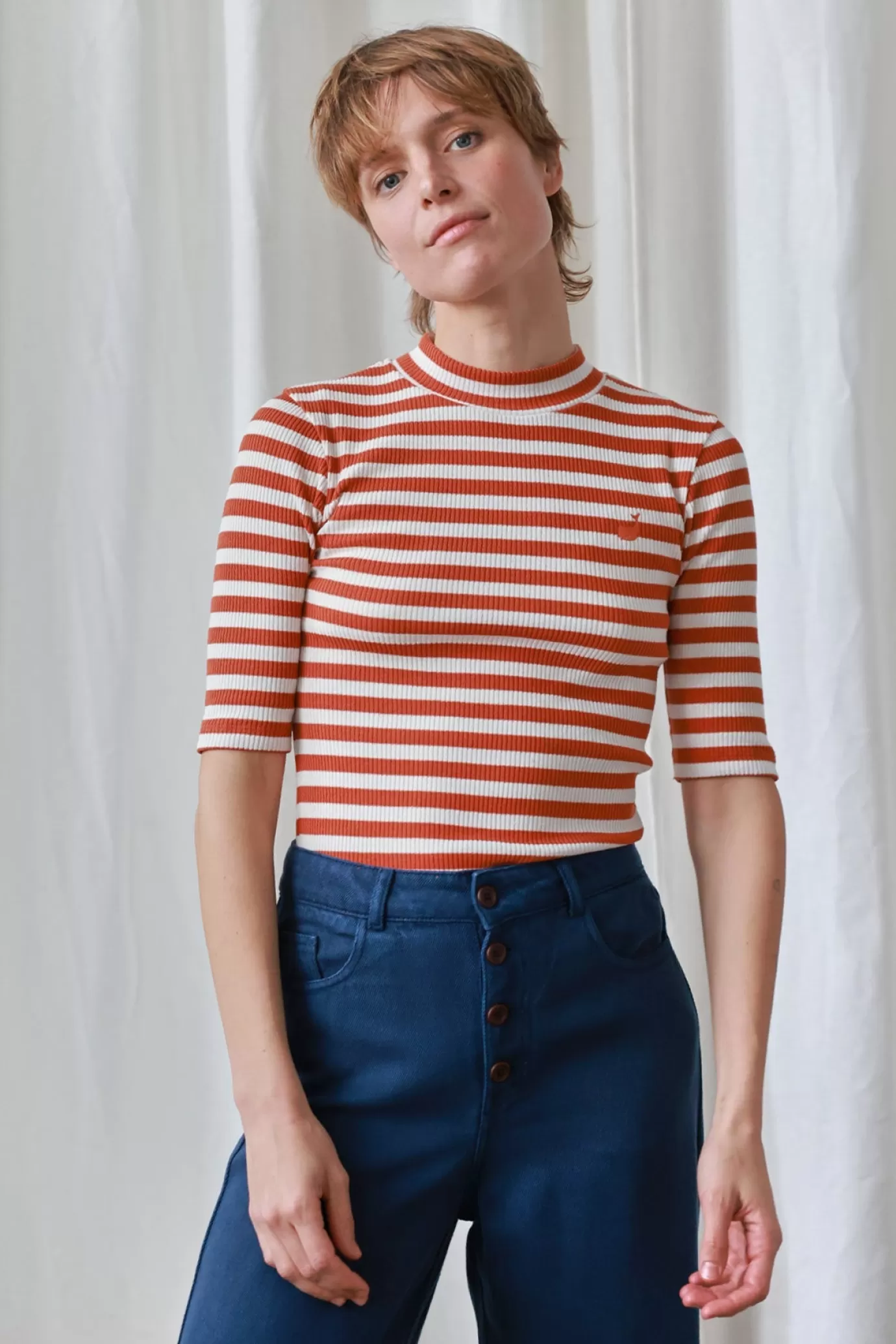 Twothirds Aspland-Rust Stripes^Women Tops