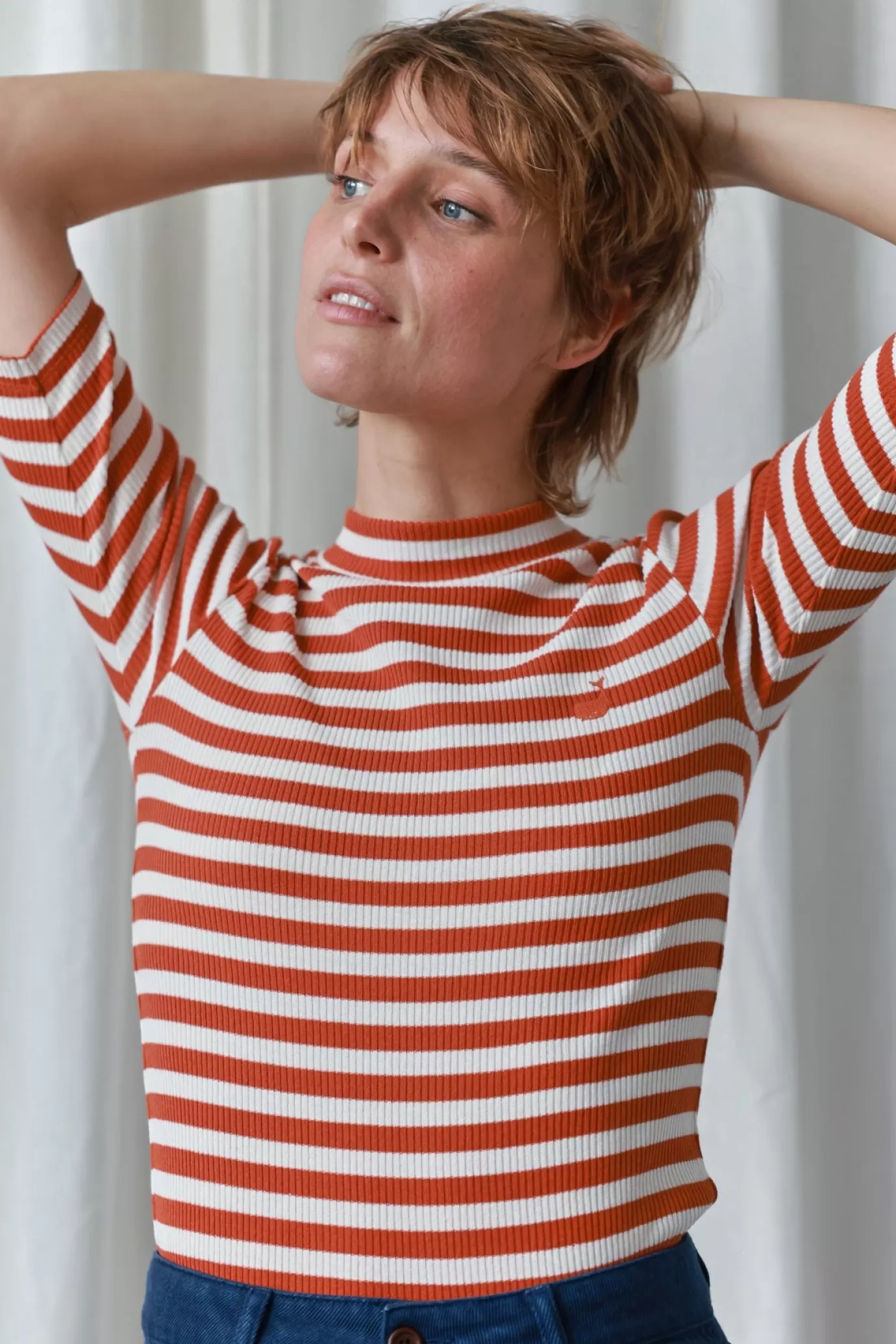 Twothirds Aspland-Rust Stripes^Women Tops