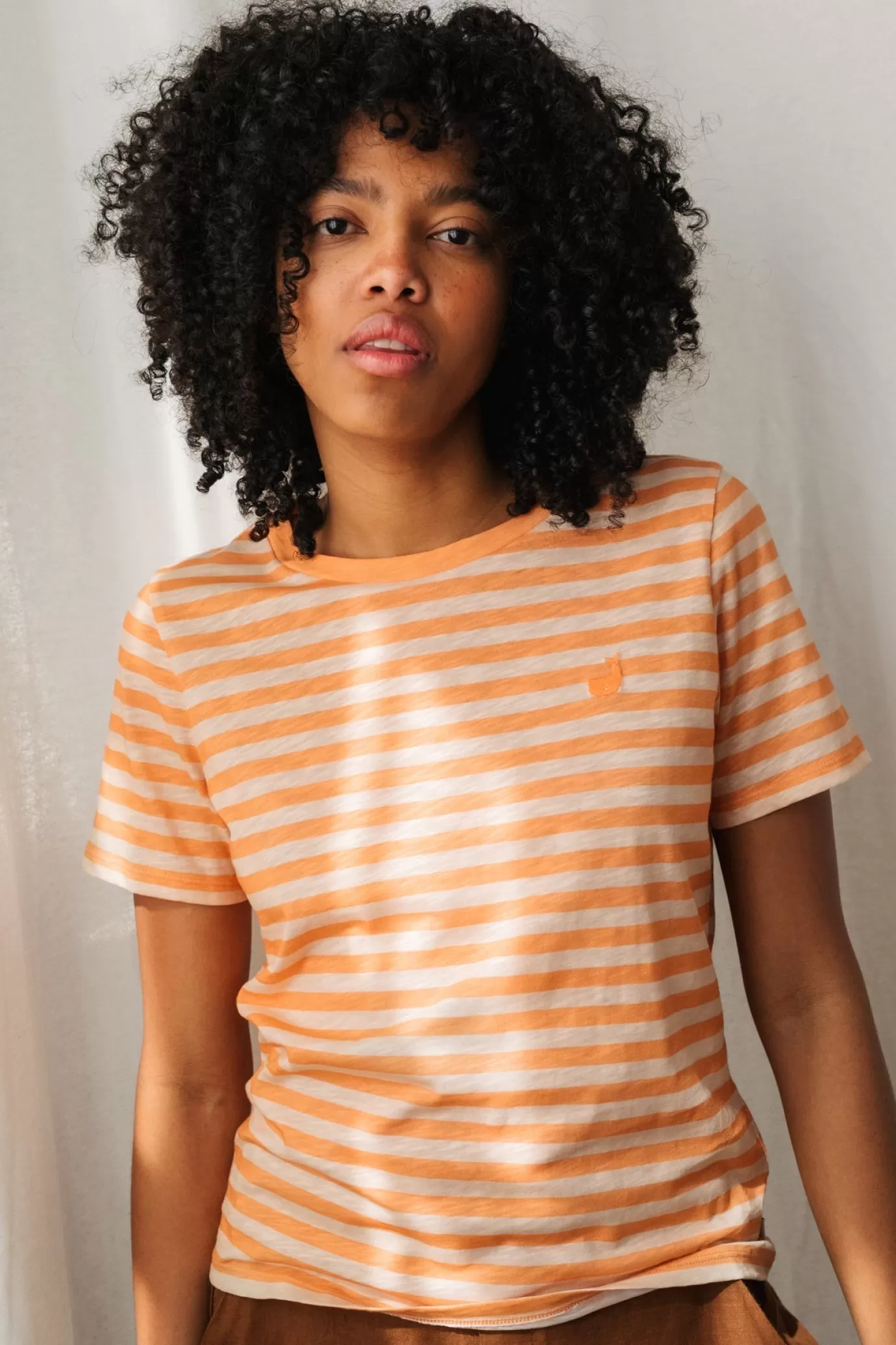 Twothirds Bablon-Tangerine Stripes^Women Tops