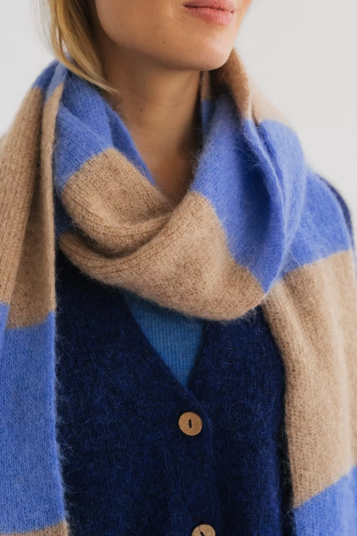 Twothirds Bicolour Scarf-Cyan/Sand^ Neckwear