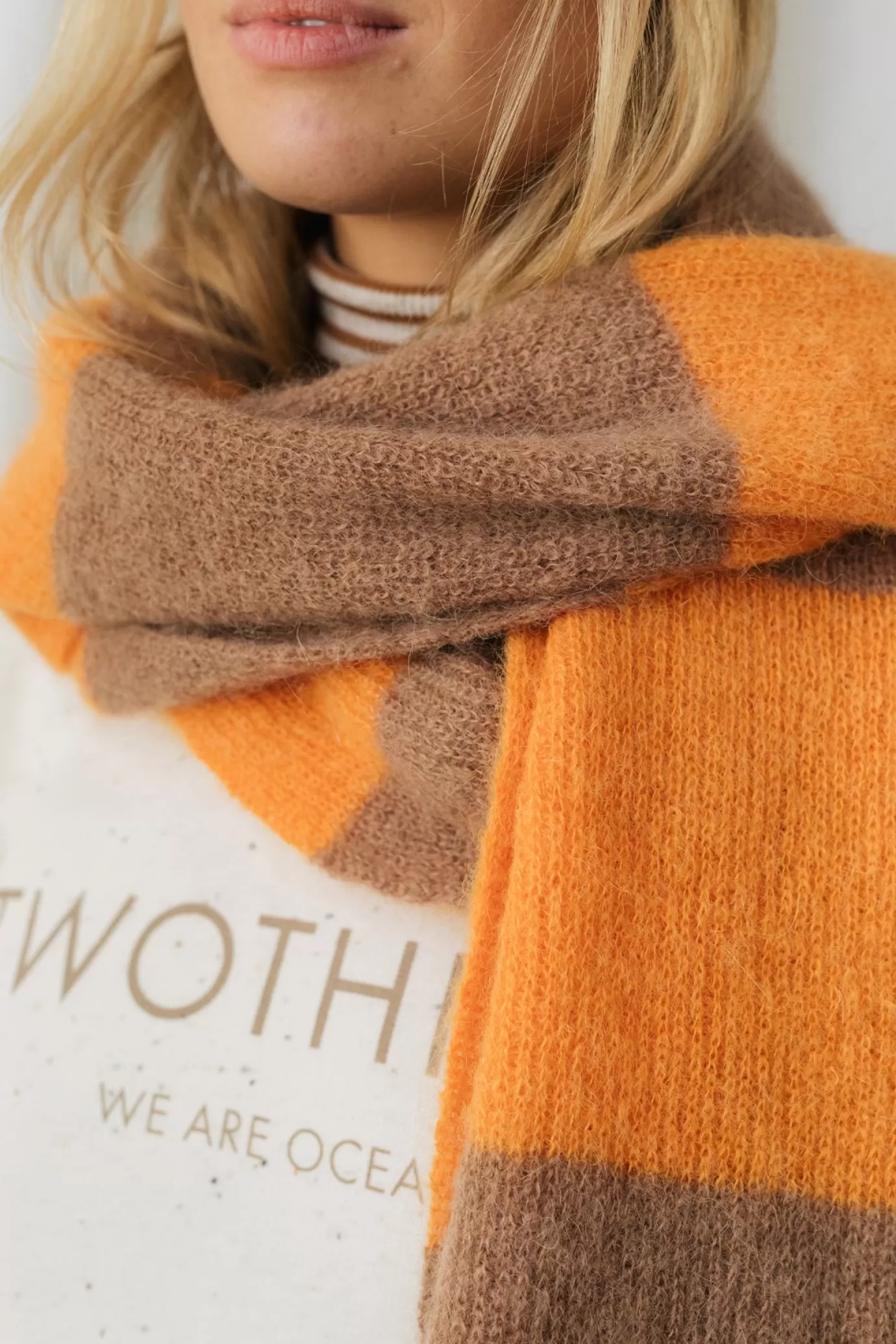 Twothirds Bicolour Scarf-Orange/Cinnamon^ Neckwear