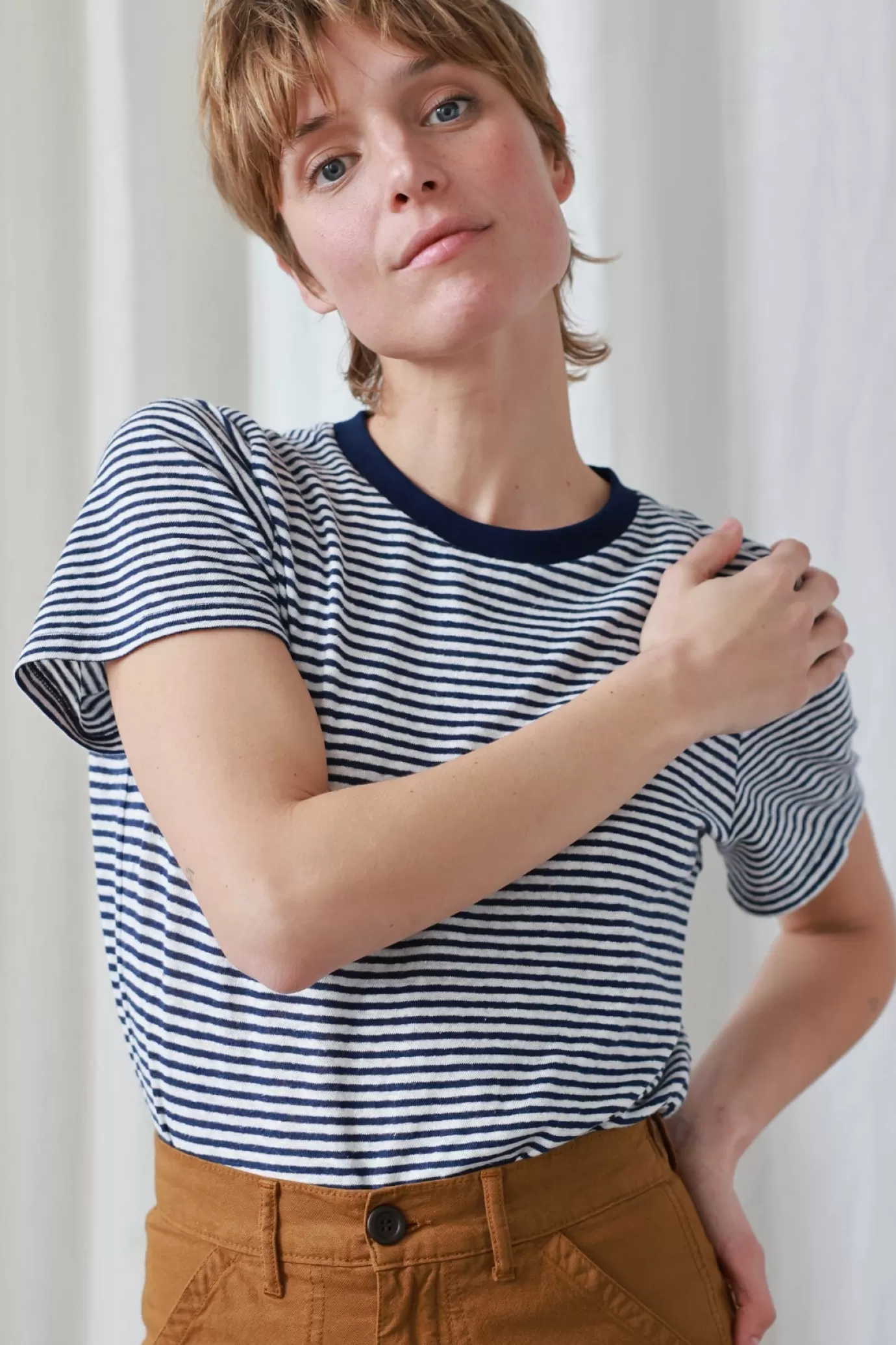 Twothirds Bocca-Navy Stripes^Women Tops