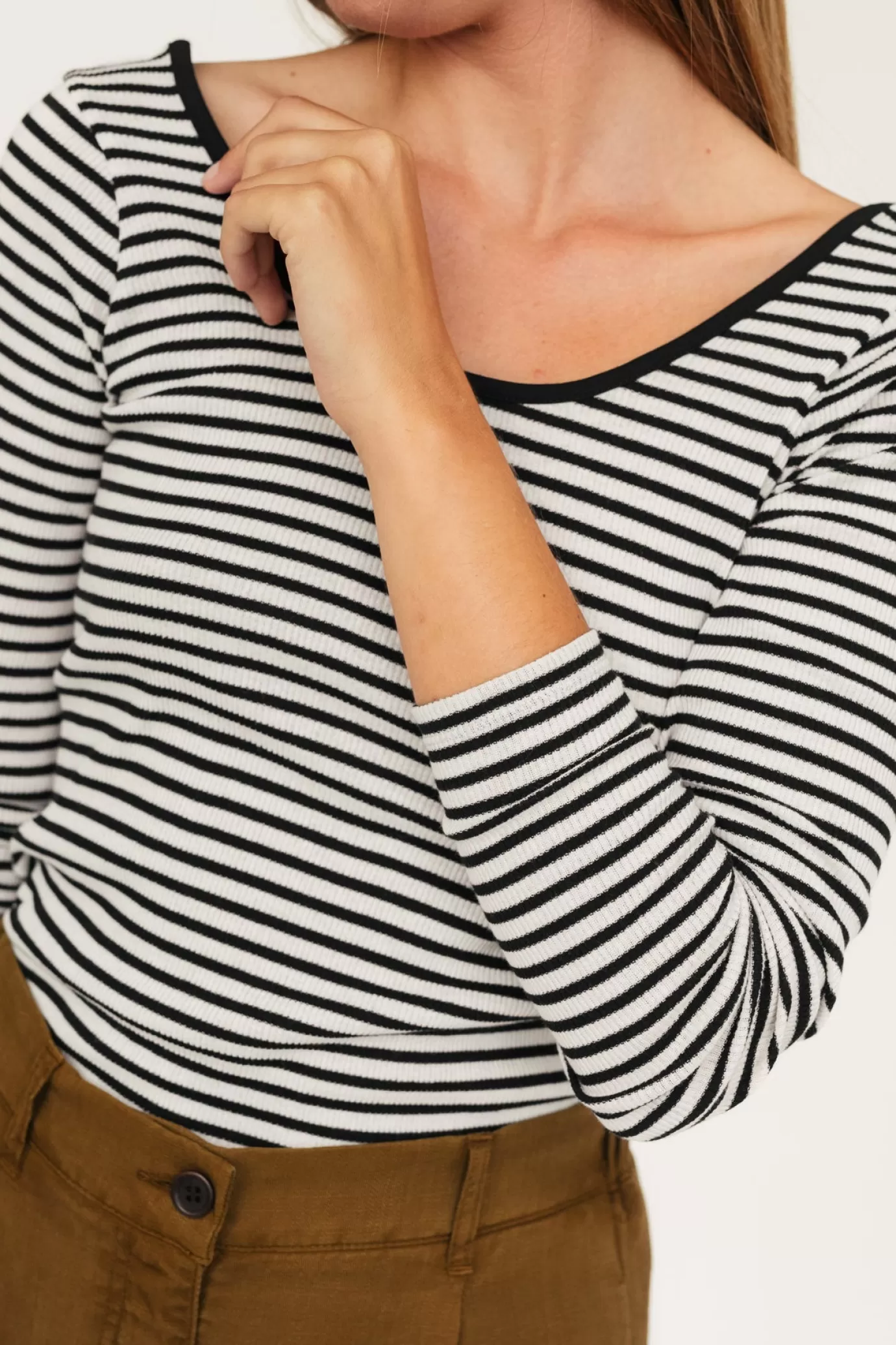 Twothirds Enet-Black & White Stripes^Women Tops