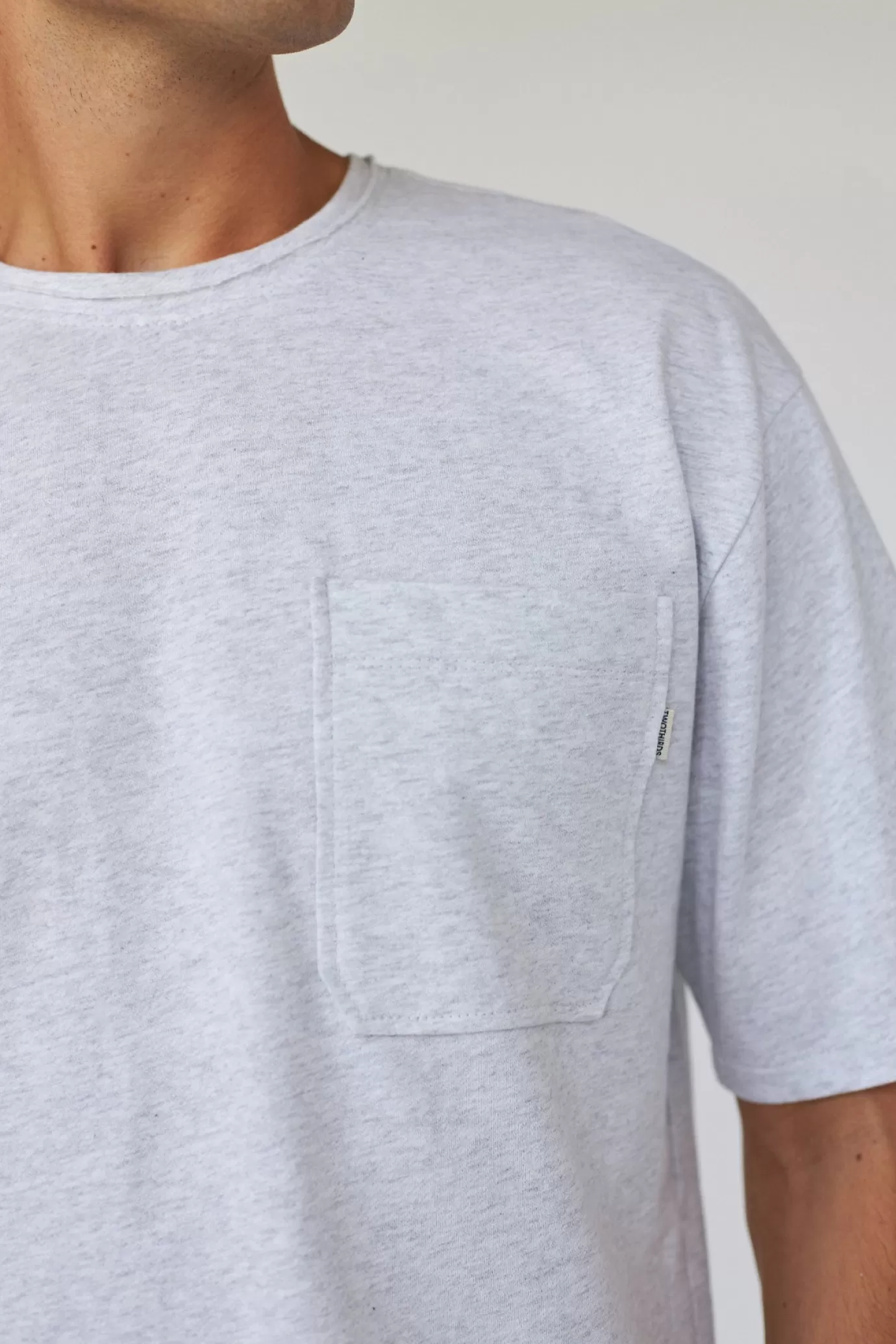 Twothirds Erith-Light Grey Melange^ T-Shirts