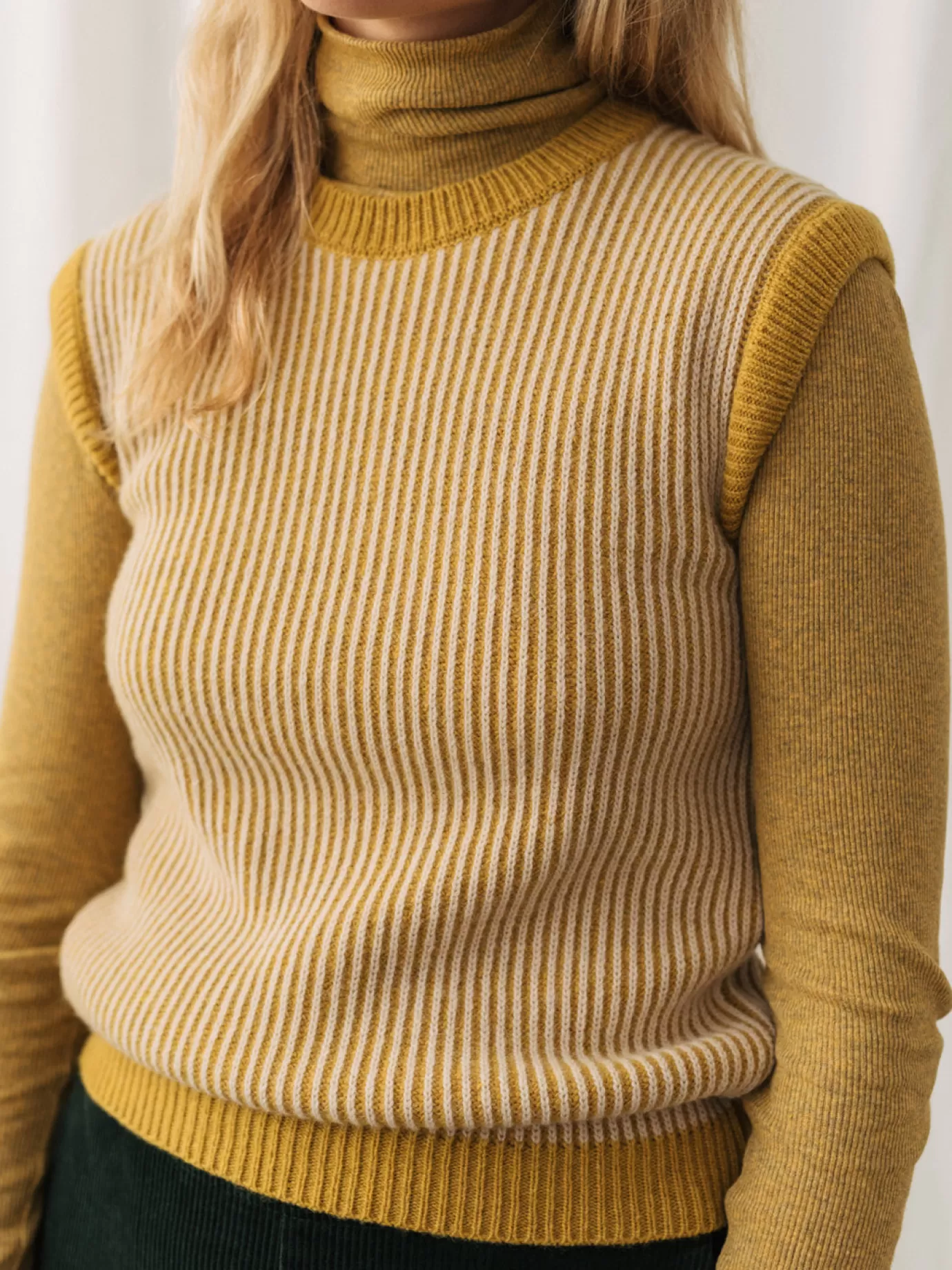 Twothirds Harbour-Bicolour Mustard^Women Knits