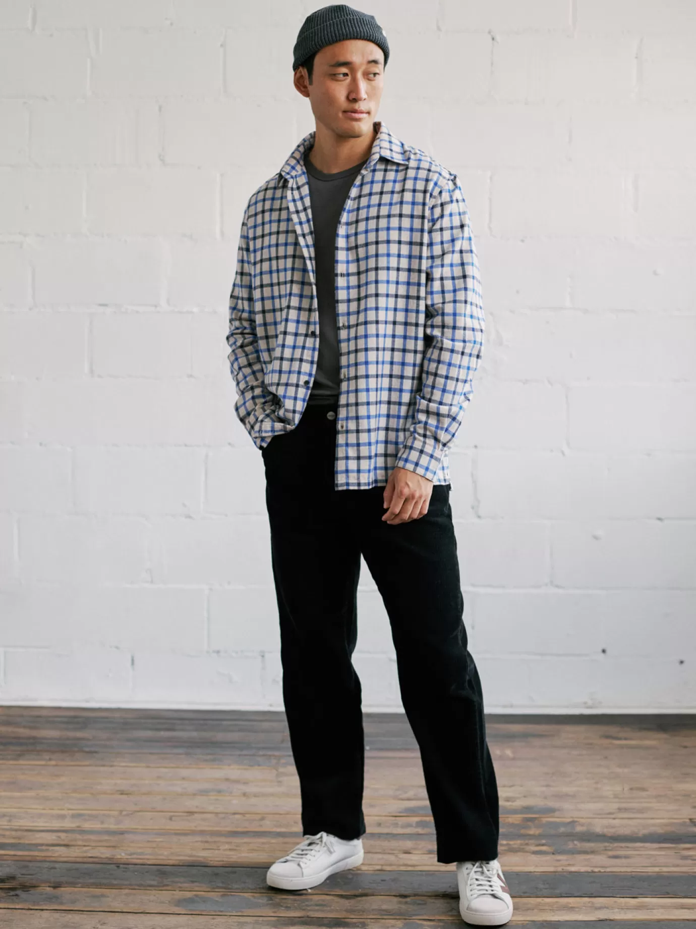 Twothirds Hareby-Grey/Blue Black^ Shirts