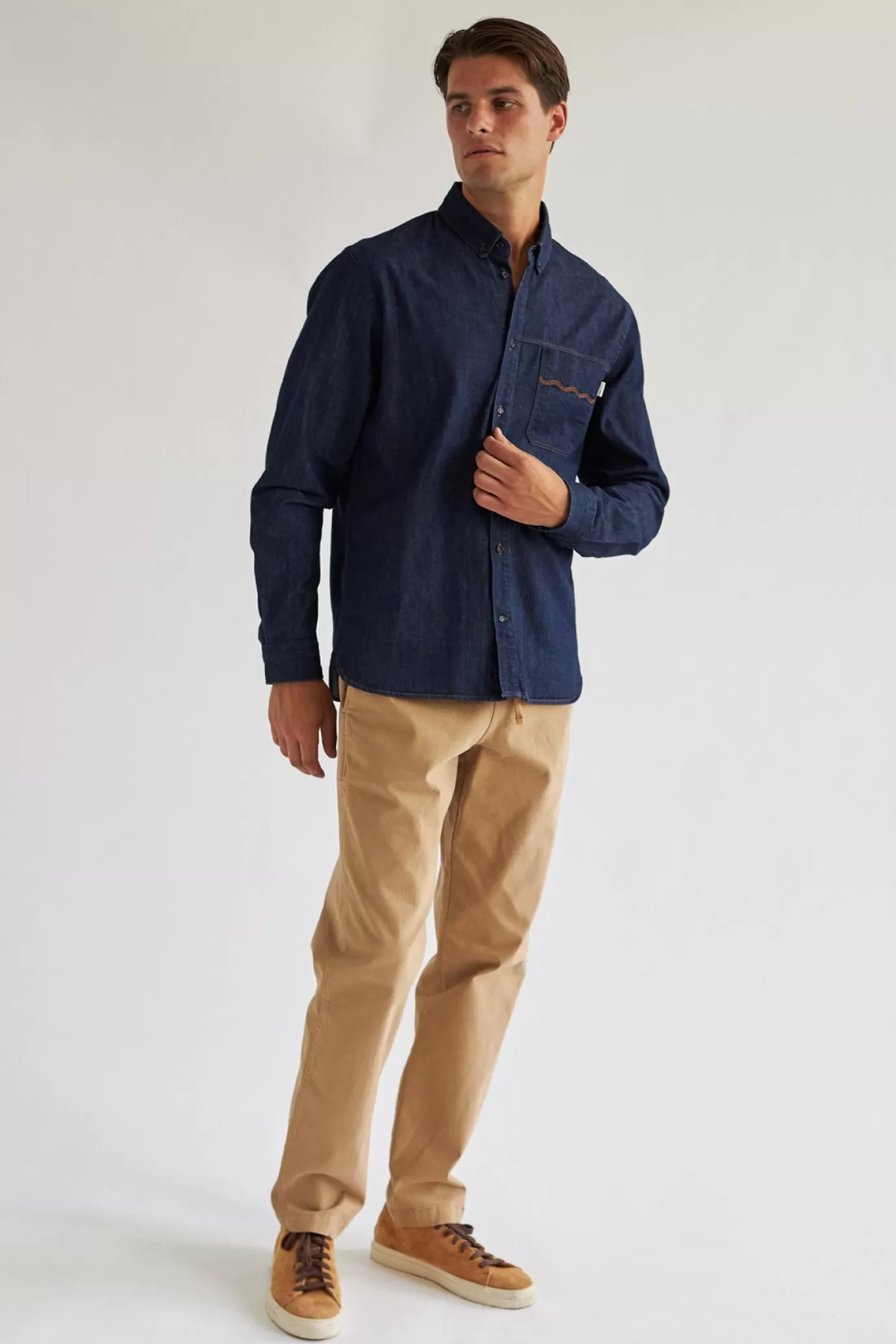 Twothirds Horssten-Dark Blue Denim^ Shirts