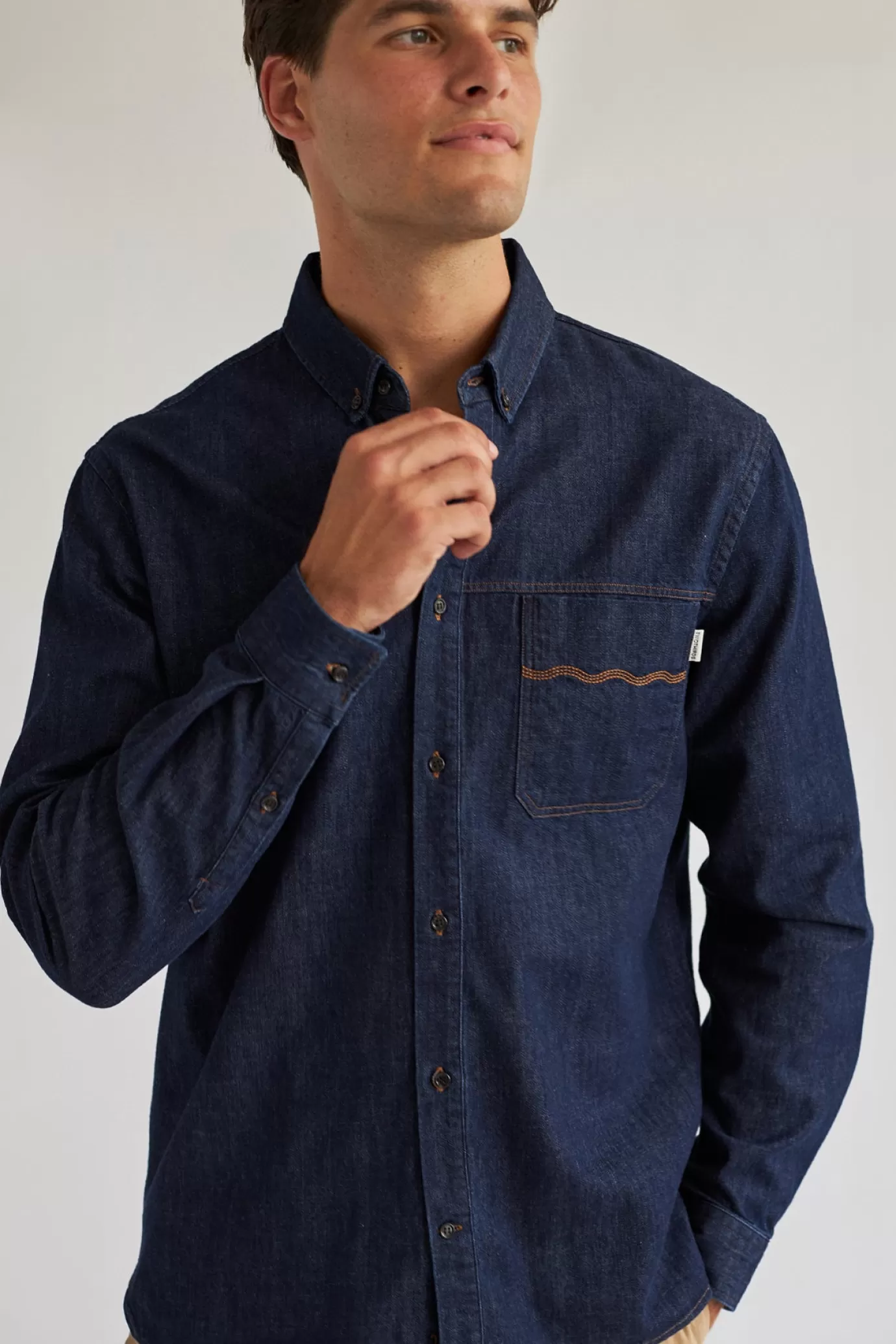 Twothirds Horssten-Dark Blue Denim^ Shirts