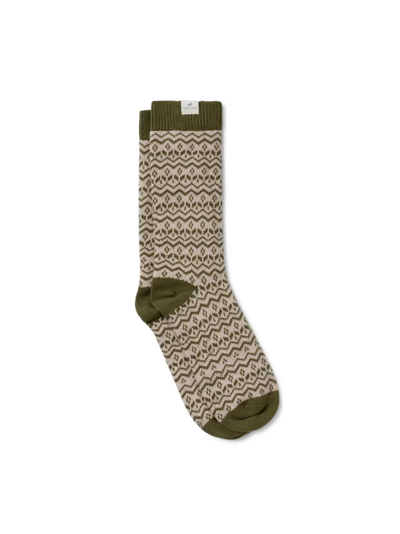 Twothirds Kikai-Green Jacquard^ Socks