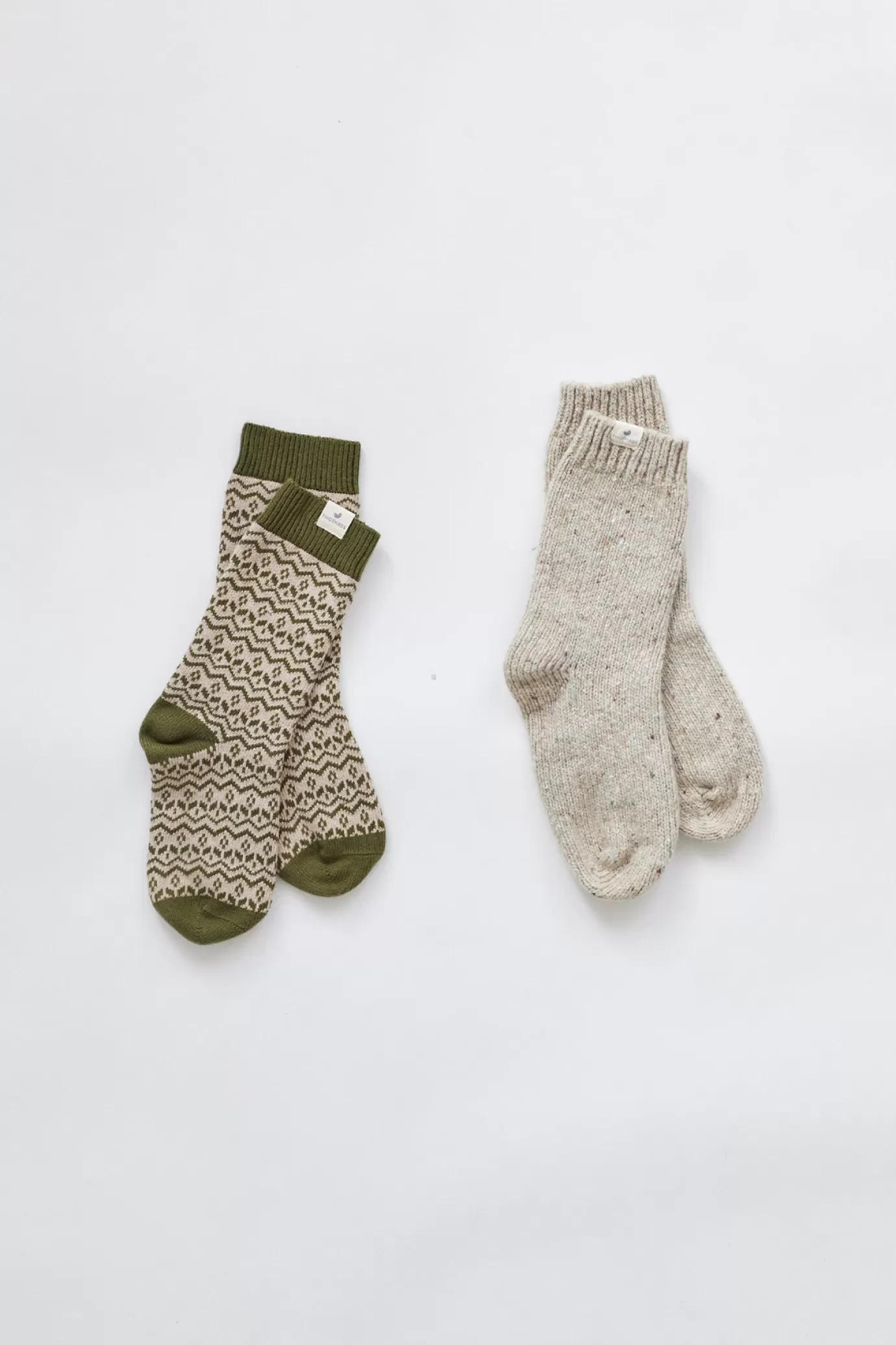 Twothirds Kikai-Green Jacquard^ Socks