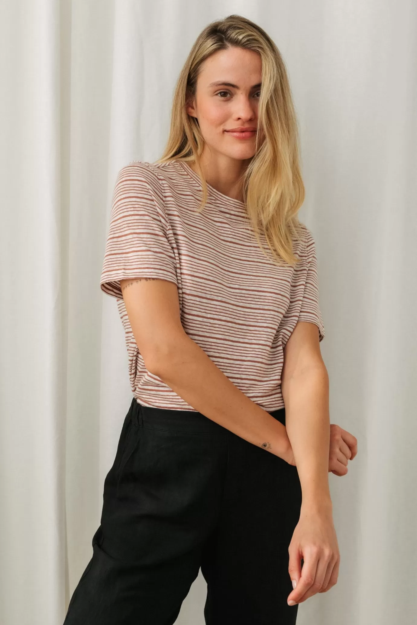 Twothirds Laplace-Toffee Stripes^Women Tops