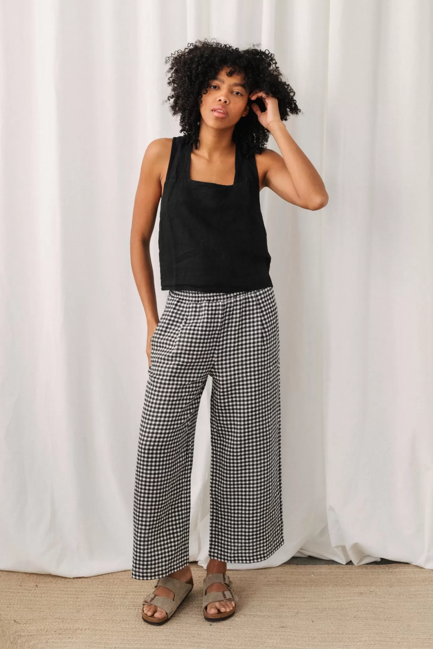 Twothirds Marianne-Vichy Black and White^Women Pants