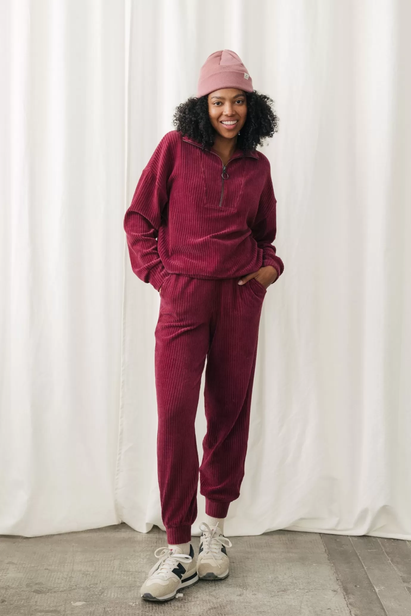 Twothirds Maribor-Dark Cranberry^Women Zip Sweatshirts | Loungewear Tops