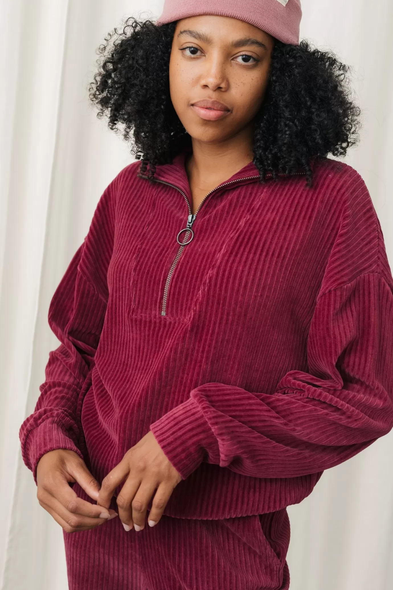 Twothirds Maribor-Dark Cranberry^Women Zip Sweatshirts | Loungewear Tops