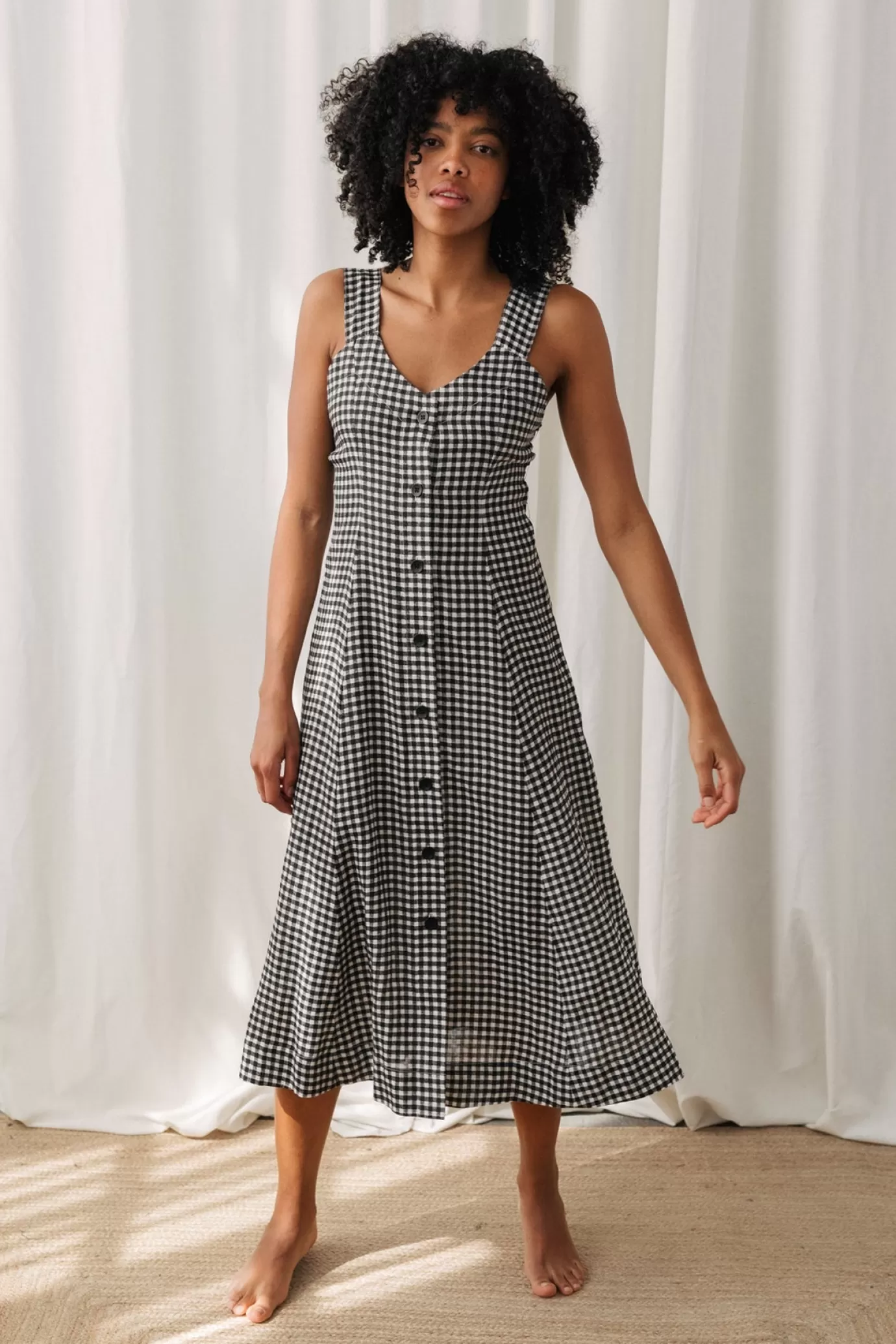 Twothirds Medni-Vichy Black and White^Women Dresses