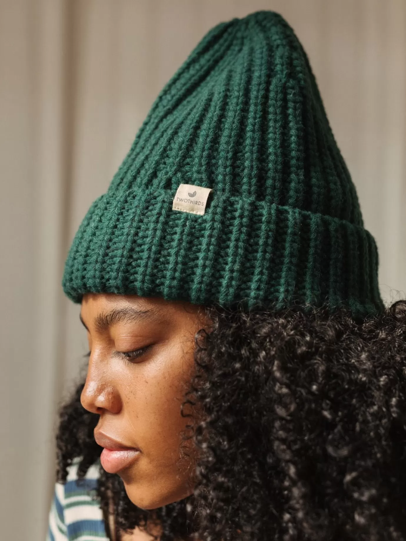 Twothirds Ribbed Beanie-Dark Green^ Headwear