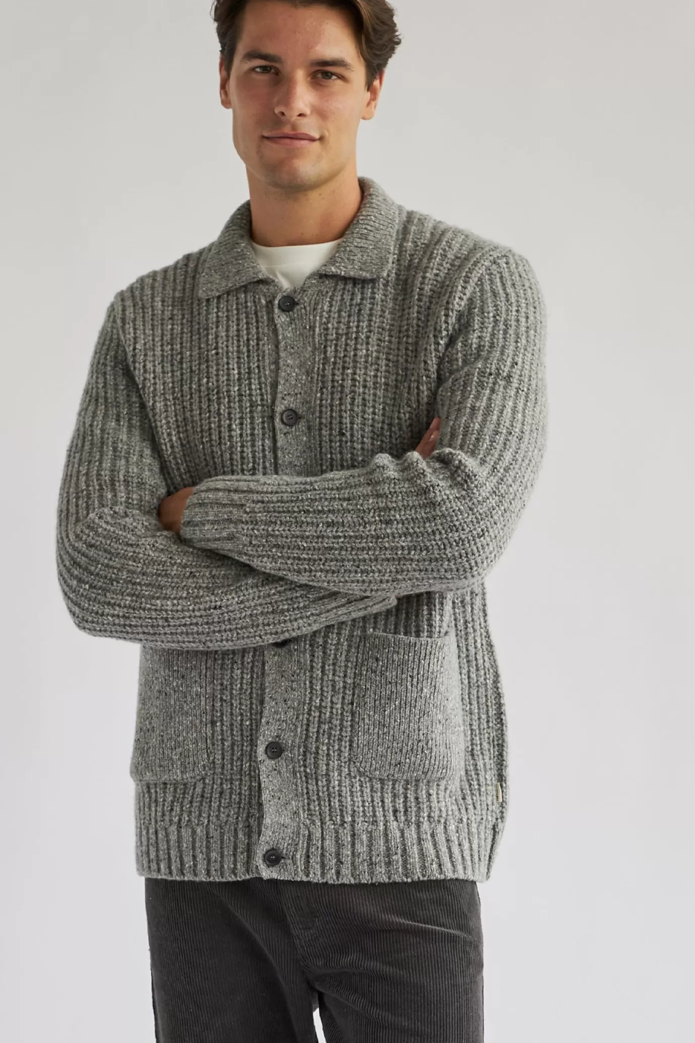 Twothirds Sa Tuna-Mid Grey Melange^ Wool | Cardigans