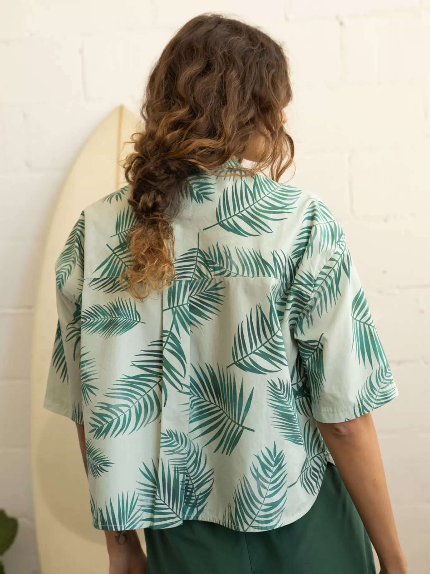 Twothirds Samama-Palm Print^Women Short Sleeve | Cropped