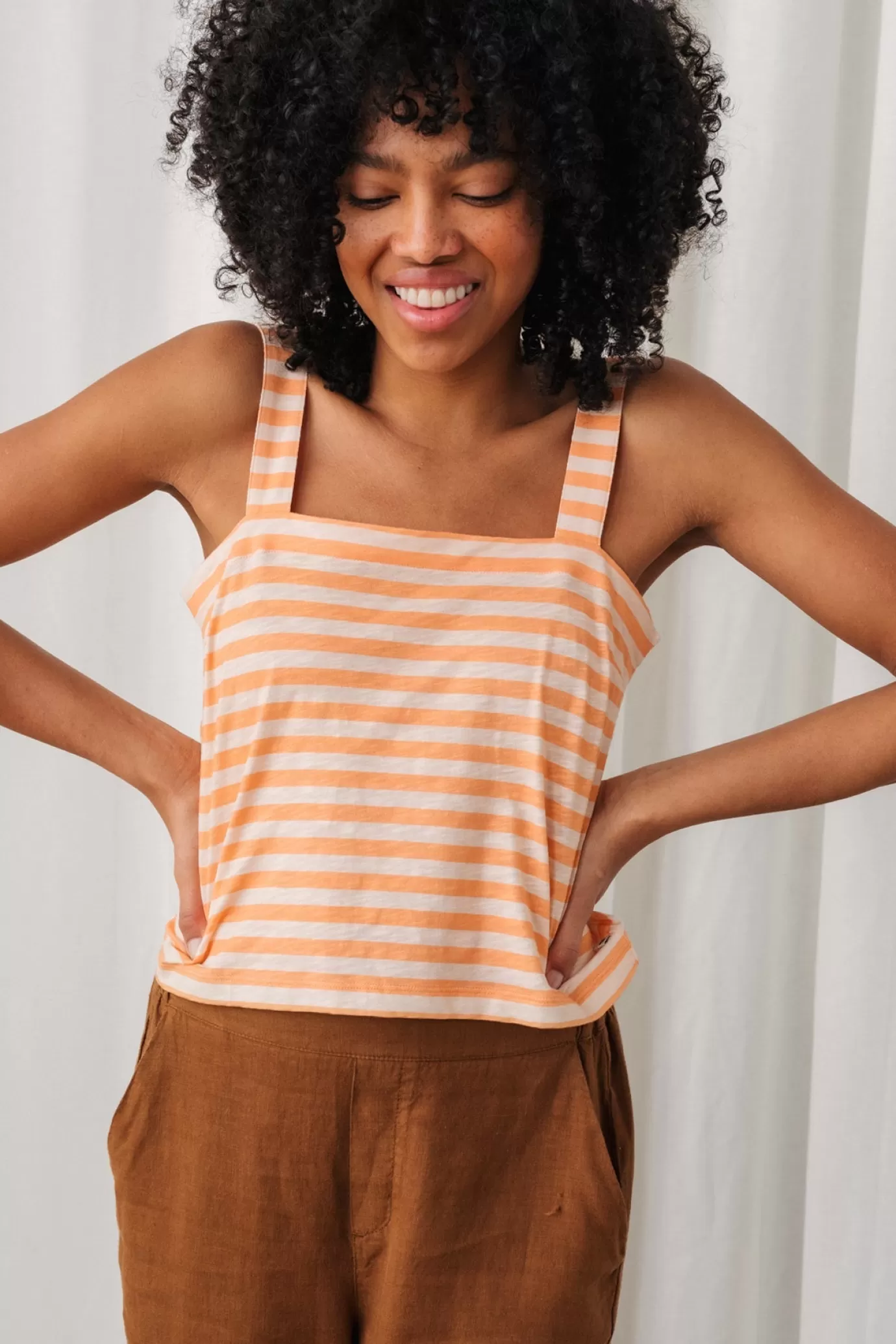 Twothirds Torsa-Tangerine Stripes^Women Tops