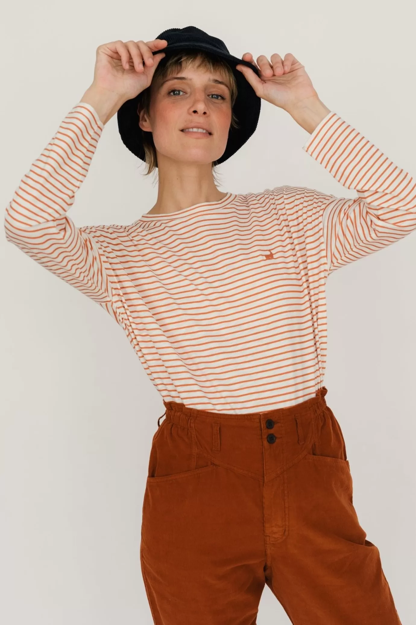 Twothirds Verte-Rust Stripes^Women Tops