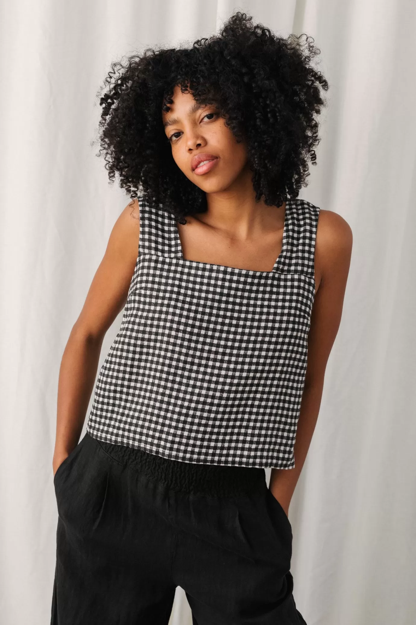 Twothirds Virmaila-Vichy Black and White^Women Cropped | Tops