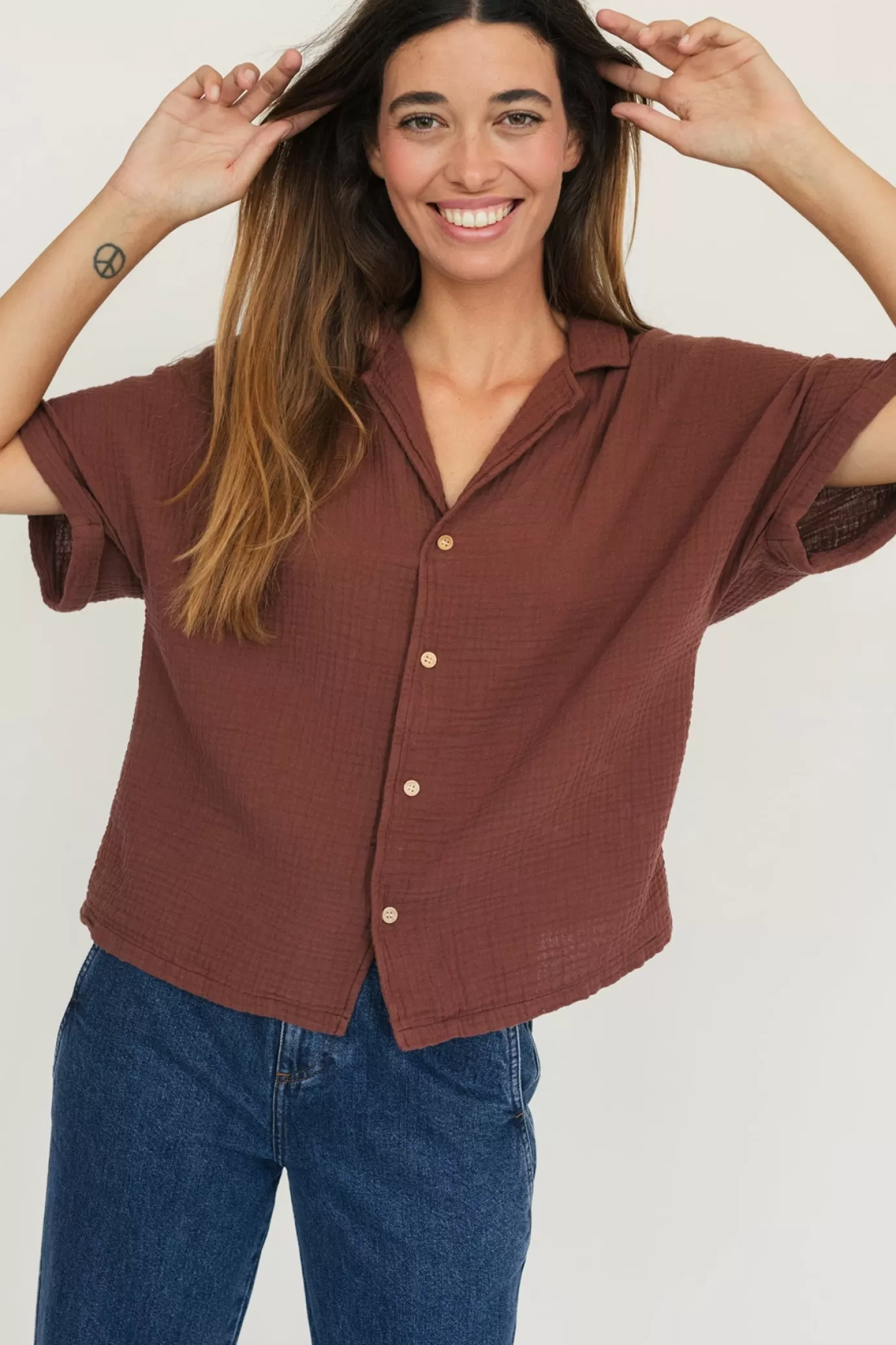 Twothirds Zuqar-Brown^Women Short Sleeve